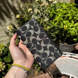 Vintage Coach Black Monogramed Checkbook